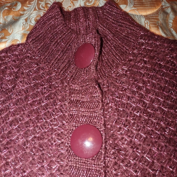 Chaudry KC Vintage Plum Metallic Sweater S - Picture 3 of 7